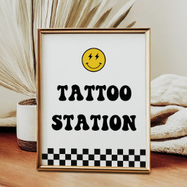 Happy Face One Happy Typ Tattoo Station Schild