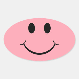 Happy Face Ovaler Aufkleber