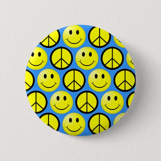 Happy Face Peace Button (Vorderseite)