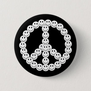 Happy Face Peace Button