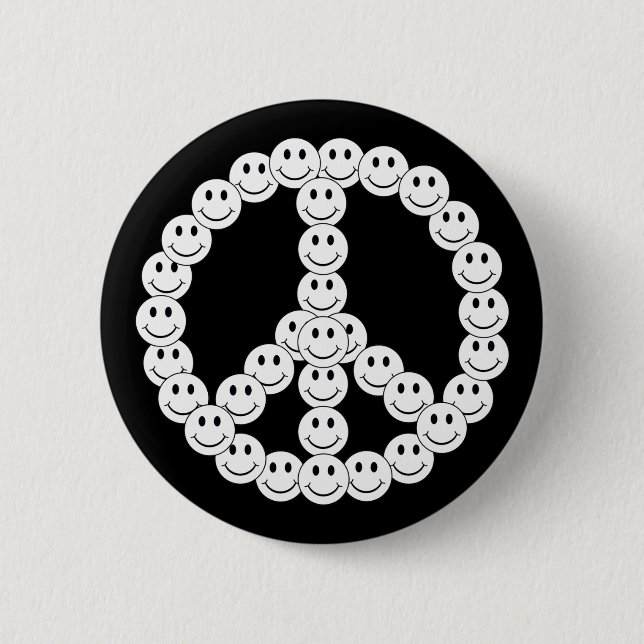 Happy Face Peace Button (Vorderseite)