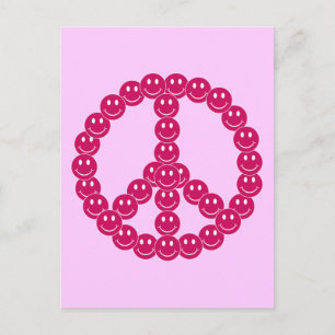 Happy Face Peace Postkarte