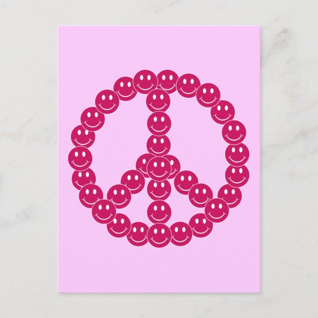 Happy Face Peace Postkarte (Vorderseite)