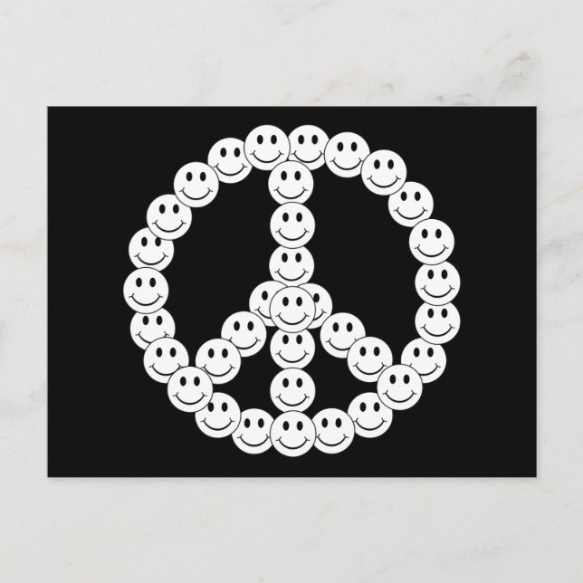 Happy Face Peace Postkarte (Vorderseite)