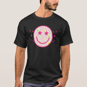 Happy Face Pink Smile Daisy Blume für Männer Fraue T-Shirt