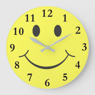 Happy Face Round Acrylic Wall Clock Große Wanduhr