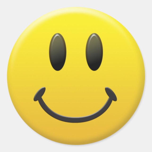 Happy Face Runder Aufkleber (Vorderseite)