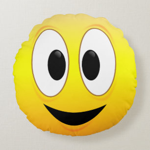 Happy Face Rundes Kissen