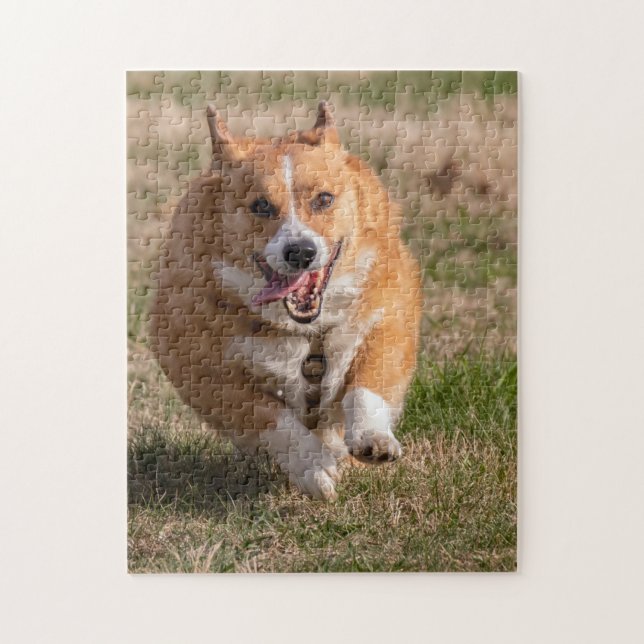 Happy Face Running Corgi Puzzle (Vertikal)