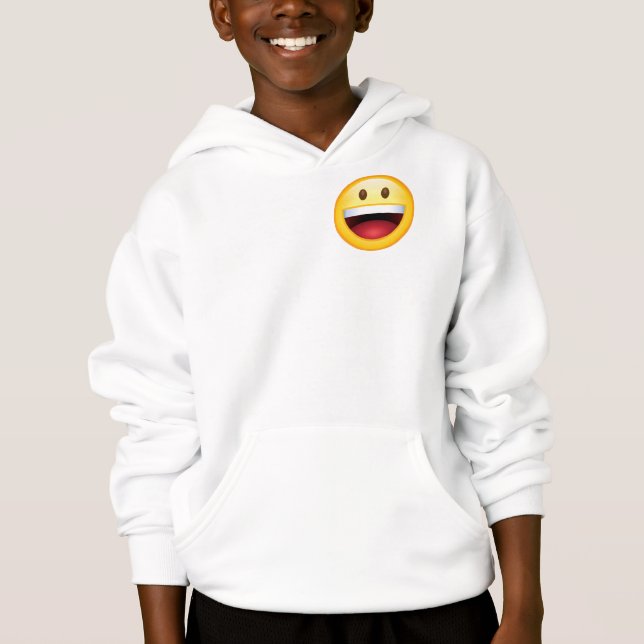 Happy Face Smiley Emoji Hoodie (Vorderseite)