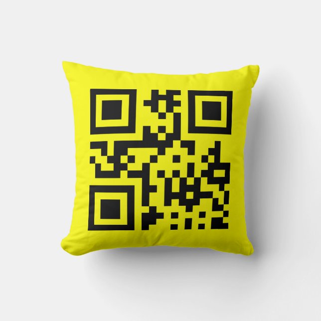 Happy Face Smiling Emoji — QR Code Kissen (Vorderseite)
