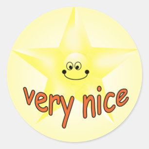 Happy Face Star Teacher Very Nice Award Stickers