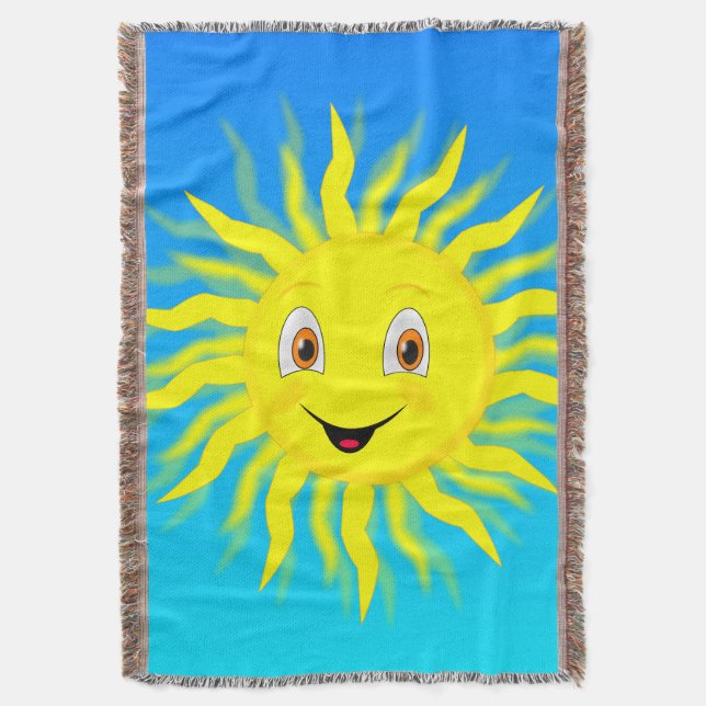 Happy Face Sunshine Decke (Vorderseite Vertikal)