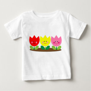 Happy Face Tulip Blume Garden Art T - Shirt