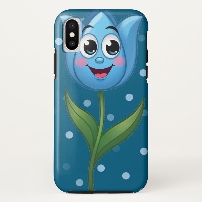 Happy Face Tulip iPhone / iPad Gehäuse Case-Mate iPhone Hülle (A vibrant blue flower on iPhone Case!)