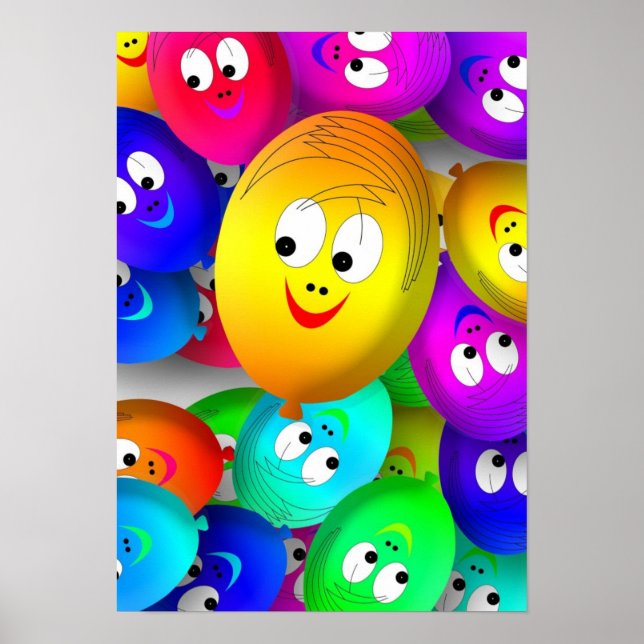 Happy Faces Balloons Poster (Vorne)