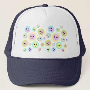 Happy faces in pastel - fun and cute truckerkappe