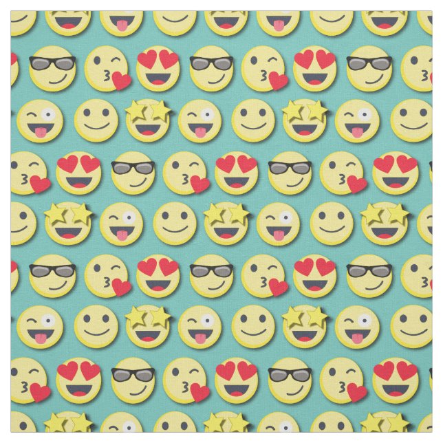 Happy Faces Niedlich Lächeln Stoff (Muster)