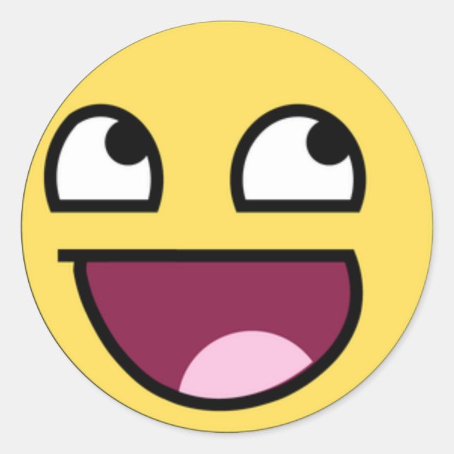 Happy Faic Runder Aufkleber (Vorderseite)