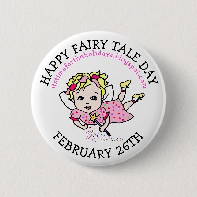 Happy Fairy Tale Day } 26. Februar Button (Vorderseite)