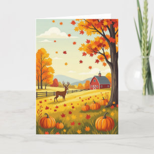 Happy Fall Card, Herbstkarte, Fallkarte Feiertagskarte
