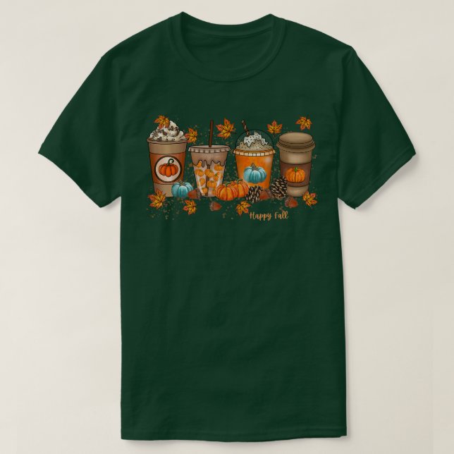 Happy Fall Coffee T-Shirt (Design vorne)