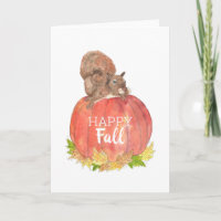 Happy Fall Eichhörnchen auf Pumpkin