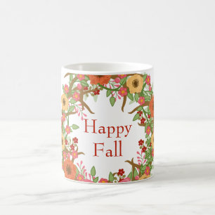 Happy Fall Floral Wreath Tasse
