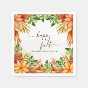 Happy Fall Foliage Cocktail Serviette