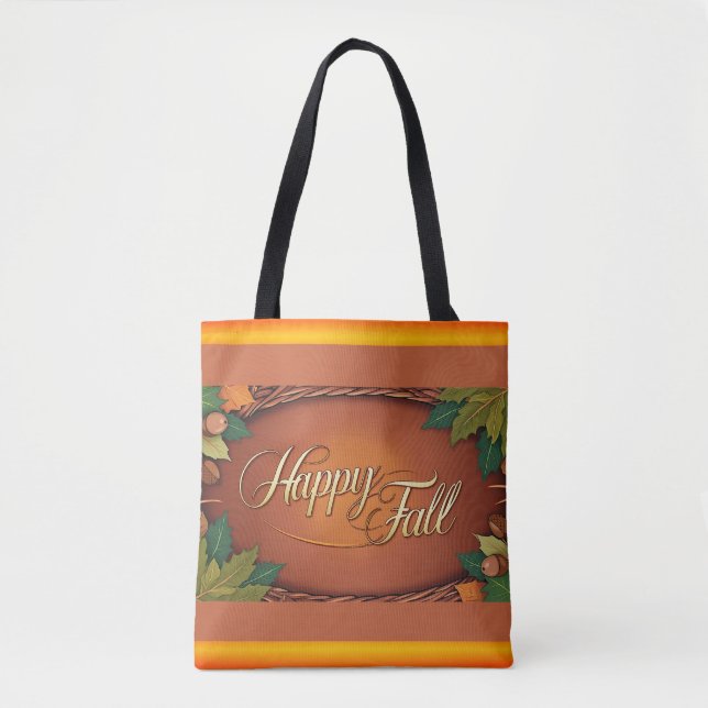Happy Fall Full Print Tote Bag (Vorderseite)