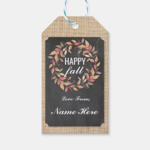 Happy Fall Harvest Festival - Geschenk Tags Chalk Geschenkanhänger