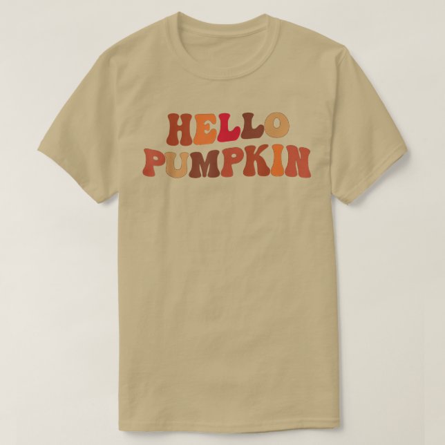 Happy Fall Hello Pumpkin Retro Fall Autumn Vibes  T-Shirt (Design vorne)