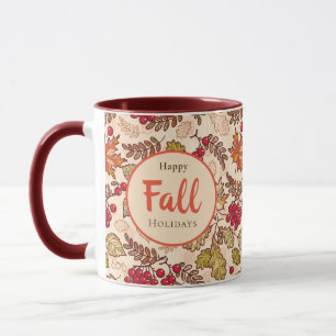 Happy Fall Holidays Herbst lässt Red Berries zurüc Tasse