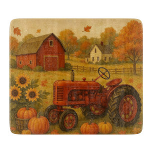 Happy Fall klassische Traktor und Bauernhof Schneidebrett