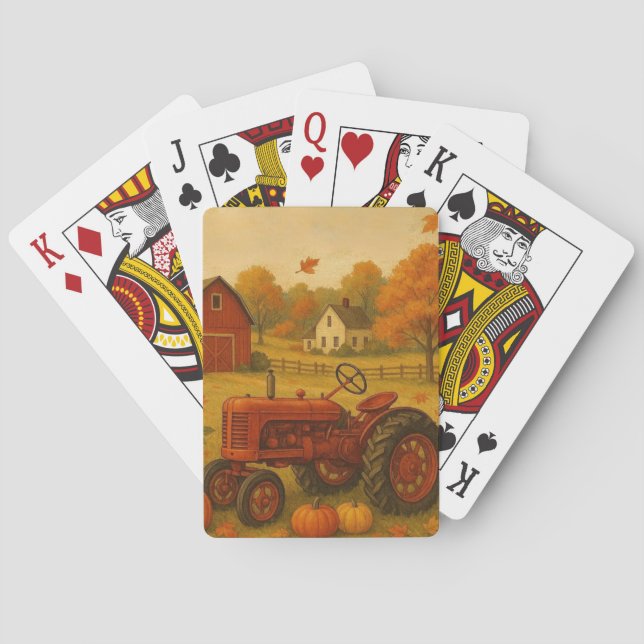 Happy Fall klassische Traktor und Bauernhof Spielkarten (Rückseite)