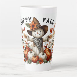 Happy Fall Niedlich Scarecrow und Herbstblätter Milchtasse