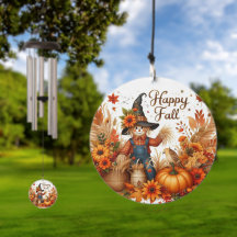 Happy Fall Niedlich Scarecrow und Herbstblätter