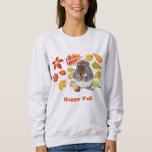 Happy Fall Orange Blätter und Eichhörnchen Saison Sweatshirt