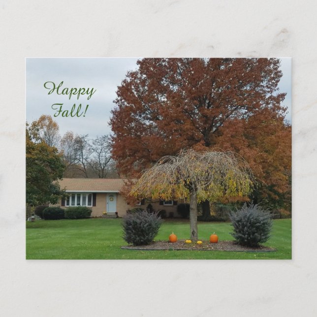 Happy Fall Postcard Feiertagspostkarte (Vorderseite)