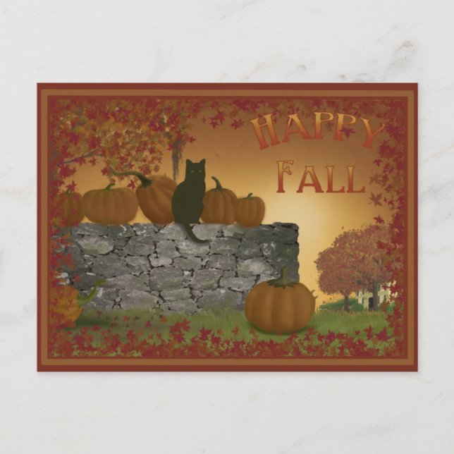 Happy Fall Postcard Postkarte (Vorderseite)