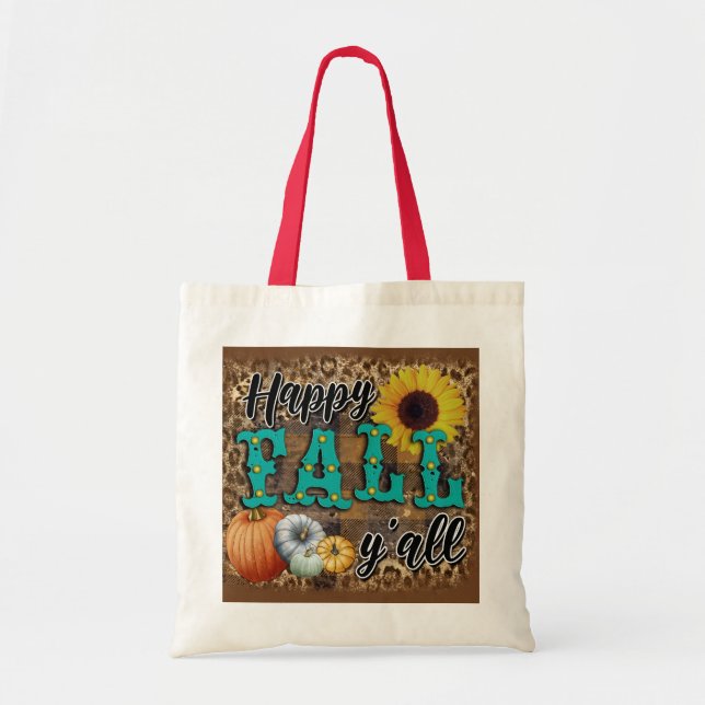 Happy Fall Pumpkin Blume Elegant Tragetasche (Vorne)