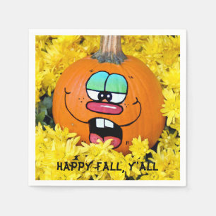 Happy Fall Pumpkin Face Serviette