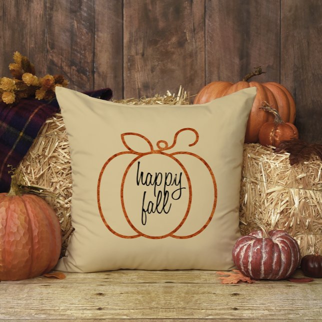 Happy Fall Pumpkin Familienname Erntedank Kissen (Von Creator hochgeladen)