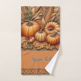 Happy Fall Season Pumpkins Orange Handtuch