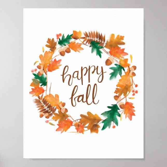 Happy Fall Wall Art Poster (Vorne)