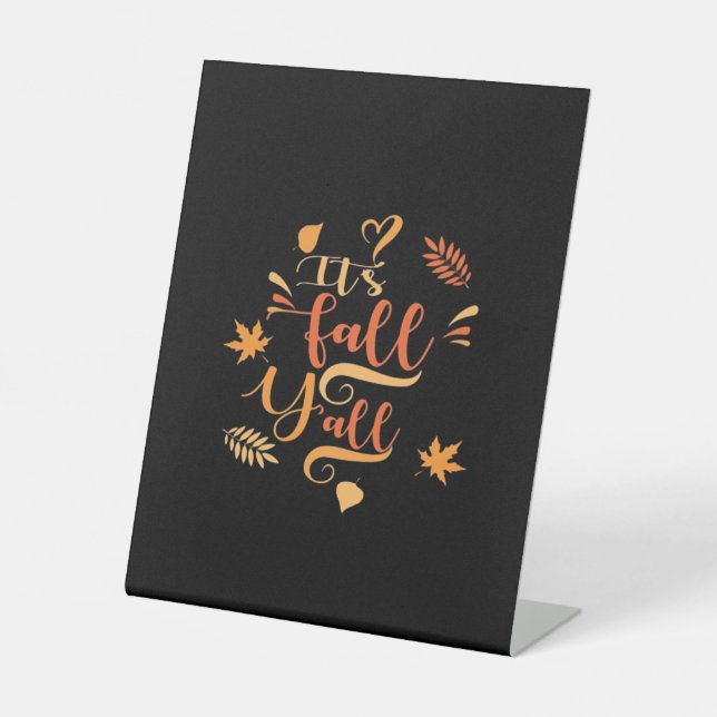 Happy Fall Y’all It's Fall Y’all Retro Classic Sockelschild (Vorderseite)