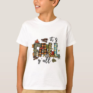 Happy Fall Y’all Pumpkin Leopard Sein Fall Yall Wo T-Shirt