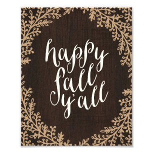 Happy Fall Y'all   Art Print Fotodruck