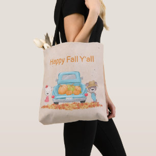 Happy Fall Y'all Autumn Bären Kürbis in Truck