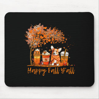 Happy Fall Y'all Autumn Corgi Halloween Pumpkin Sp Mousepad